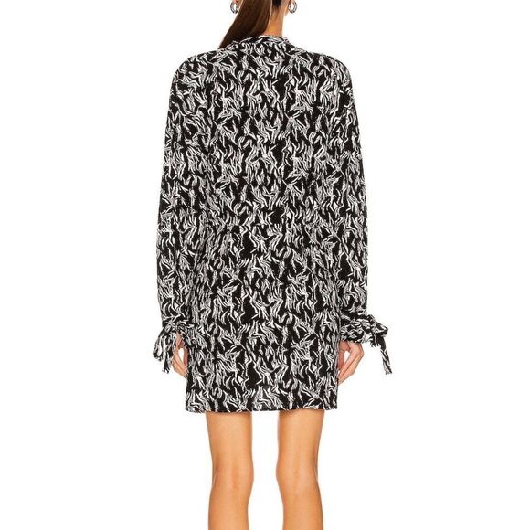 IRO Yhaz Mini Dress Long Sleeve in Black and White - Picture 3 of 8